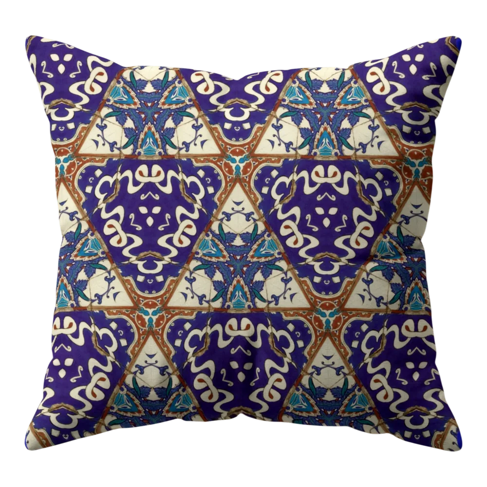 Blue Mosque Rosette cushion cover