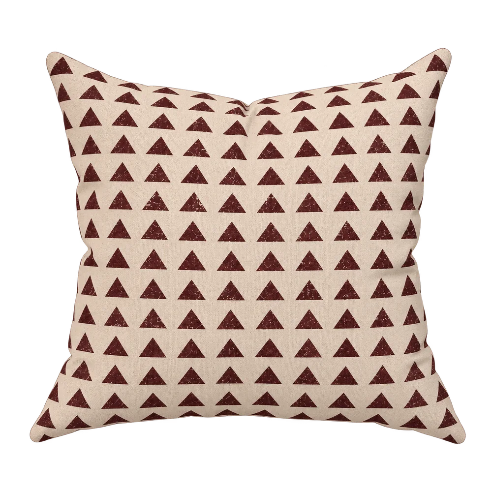 Burgundy Peaks cushion cover
