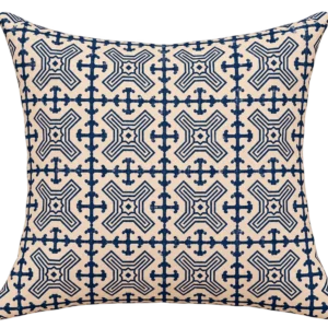Indigo Lattice Blocks cushion cover