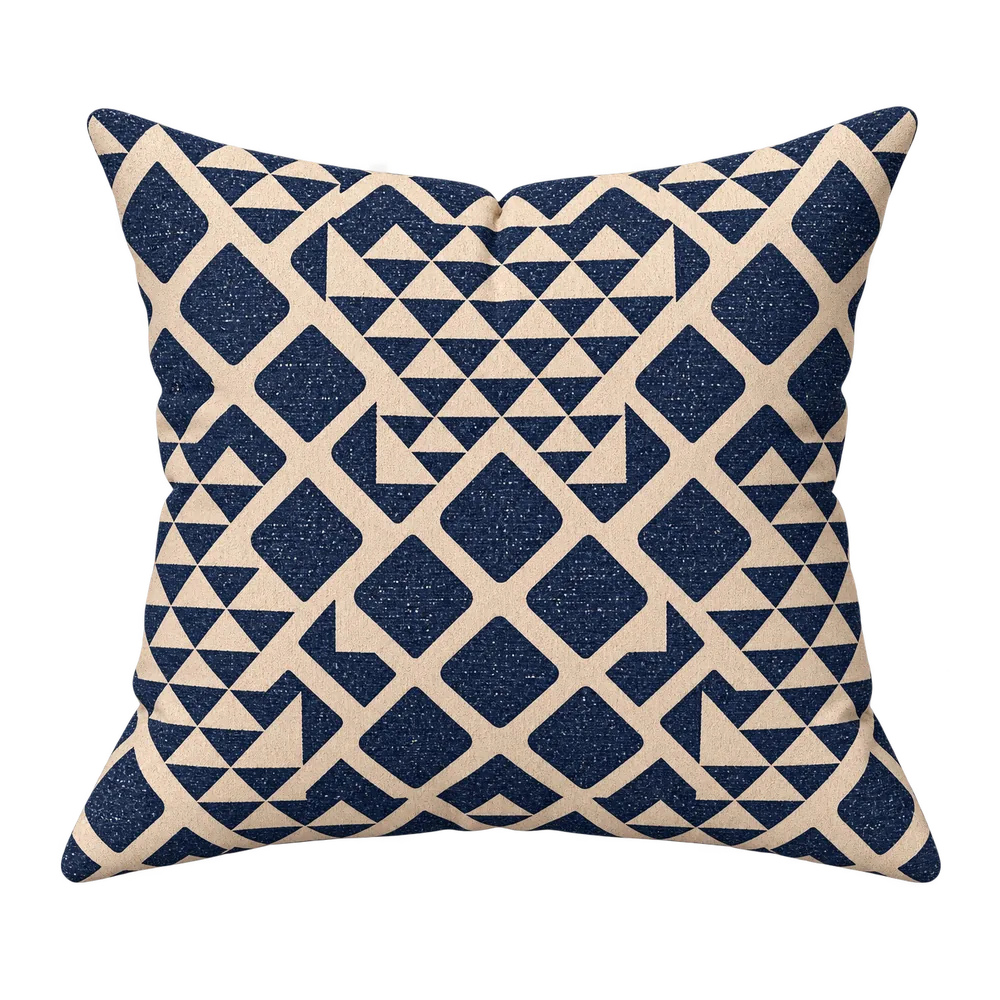 Indigo Trellis cushion cover