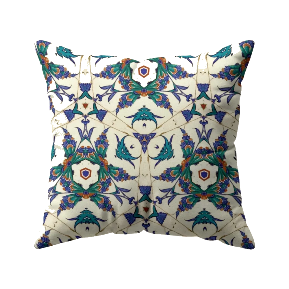Peacock Kaleidoscope cushion cover