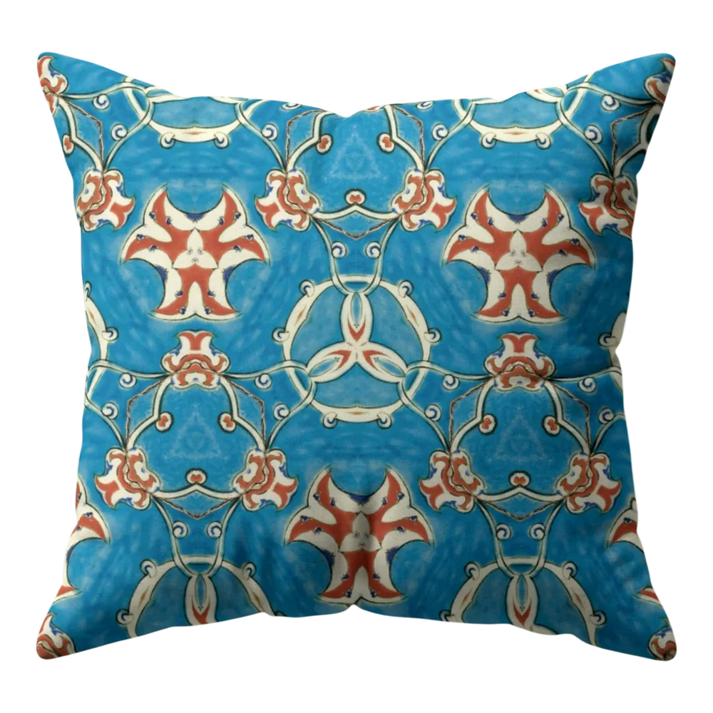 Turquoise Tulip cushion cover